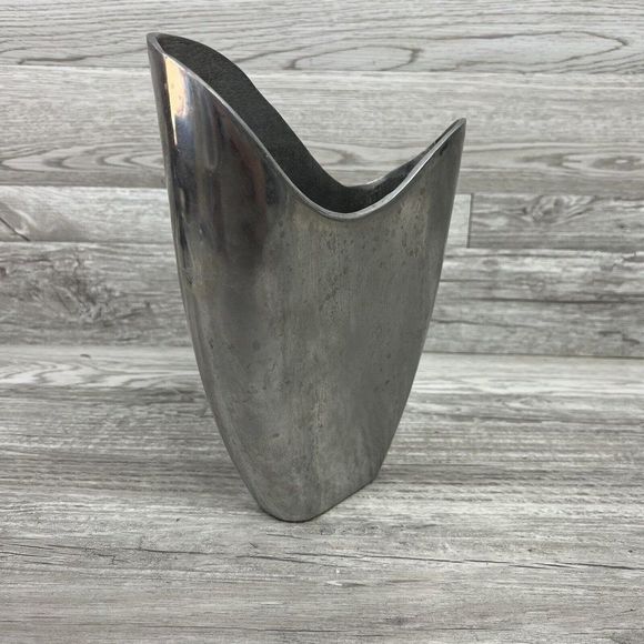 Anna Everlund Danish Designer Modern Aluminium Vase Cast Retro '80s Vintage - Picture 3 of 8